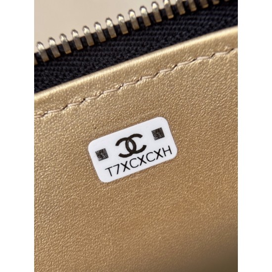 Chanel 25S Vanity Case with Double Golden Ball - Quilted Black Leather with Mirror