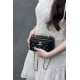 Chanel 25S Vanity Case with Double Golden Ball - Quilted Black Leather with Mirror
