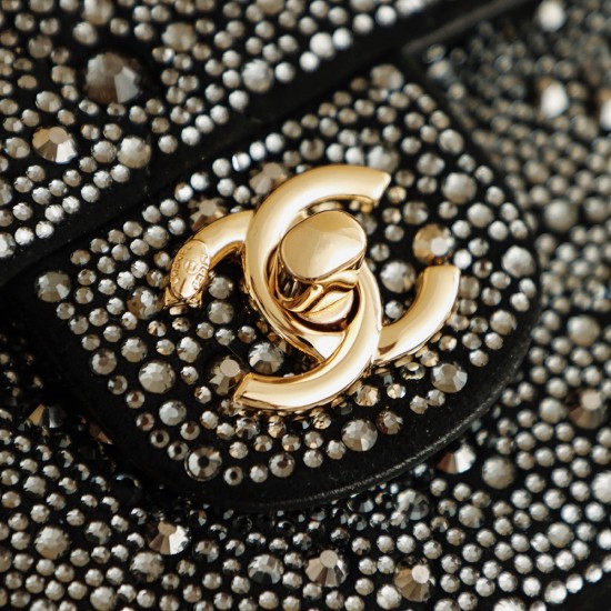 Chanel 26C Crystal Classic Flap Mini Bag | Full Crystal CF Evening Bag