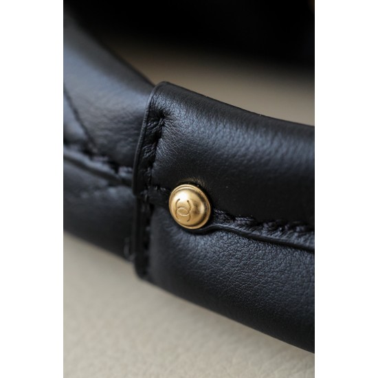 Chanel 26C Drawstring Hobo Bag – Black Calfskin with Vintage Gold Hardware