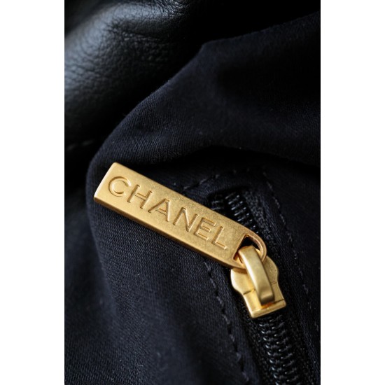 Chanel 26C Drawstring Hobo Bag – Black Calfskin with Vintage Gold Hardware
