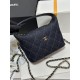 Chanel 26P Denim Box Bag – Clutch with Chain, Blue Quilted Denim