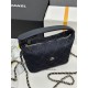 Chanel 26P Denim Box Bag – Clutch with Chain, Blue Quilted Denim