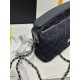 Chanel 26P Denim Box Bag – Clutch with Chain, Blue Quilted Denim