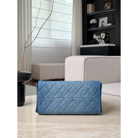 Chanel 26P Hobo Bag Small - Gradient Denim Blue with Aged Gold Hardware