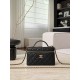 Chanel 26P Vanity Case with Chain - Braided Crystal CC "Loro Piana" Style (Black)