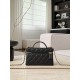 Chanel 26P Vanity Case with Chain - Braided Crystal CC "Loro Piana" Style (Black)