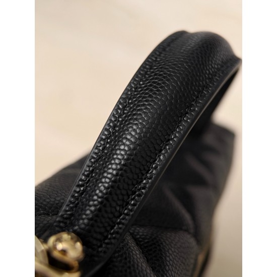 Chanel 26P Vanity Case with Chain - Braided Crystal CC "Loro Piana" Style (Black)