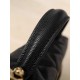 Chanel 26P Vanity Case with Chain - Braided Crystal CC "Loro Piana" Style (Black)