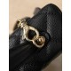Chanel 26P Vanity Case with Chain - Braided Crystal CC "Loro Piana" Style (Black)