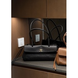 Chanel 26S Small Shopping Bag – Grained Calfskin, Black Tote (Runway Collection)