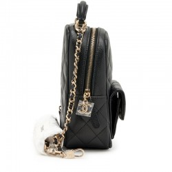 Chanel Black Quilted Caviar Mini Backpack Pale Gold Hardware