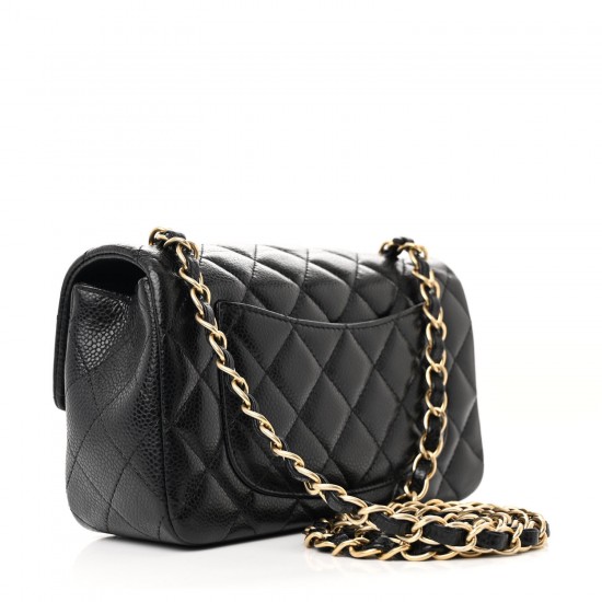Chanel Caviar Quilted Mini Rectangular Flap｜Black｜Crossbody Bag
