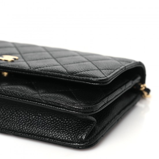 Chanel Caviar Quilted Wallet on Chain (WOC)｜Black
