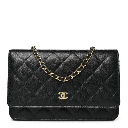Chanel Caviar Quilted Wallet on Chain (WOC)｜Black