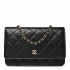 Chanel Caviar Quilted Wallet on Chain (WOC)｜Black