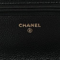 Chanel Caviar Quilted Wallet on Chain (WOC)｜Black