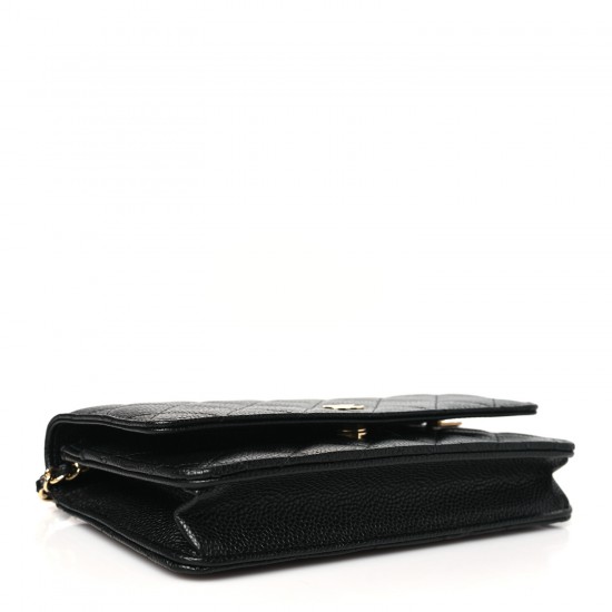 Chanel Caviar Quilted Wallet on Chain (WOC)｜Black