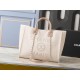Chanel Deauville Large Pearl Embellished Canvas Tote Bag Off White