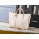 Chanel Deauville Large Pearl Embellished Canvas Tote Bag Off White