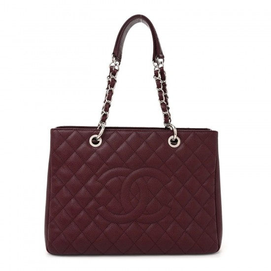 Chanel GST Dark Burgundy Caviar with Silver Hardware