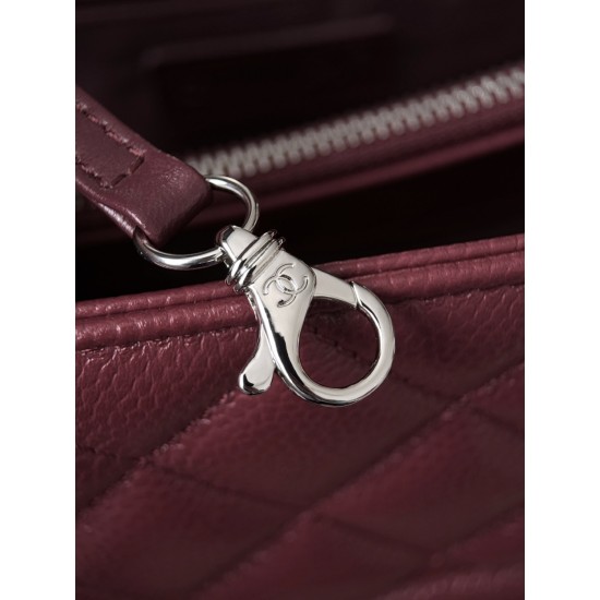 Chanel GST Dark Burgundy Caviar with Silver Hardware