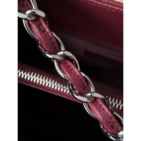 Chanel GST Dark Burgundy Caviar with Silver Hardware
