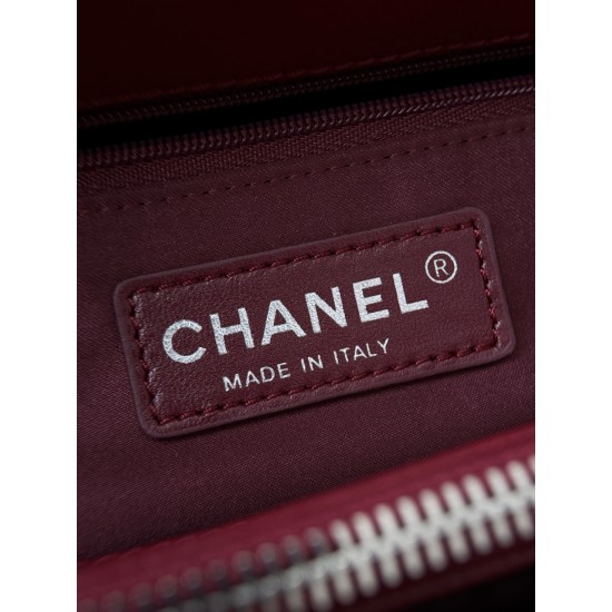 Chanel GST Dark Burgundy Caviar with Silver Hardware