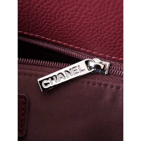 Chanel GST Dark Burgundy Caviar with Silver Hardware