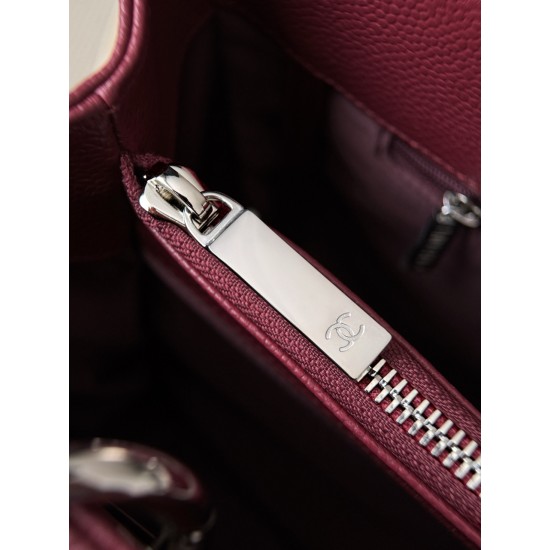 Chanel GST Dark Burgundy Caviar with Silver Hardware