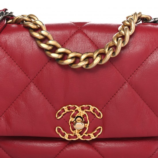 Chanel Goatskin Quilted Medium Chanel 19 Flap Red Chanel Goatskin Quilted Medium Chanel 19 Flap Red