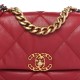 Chanel Goatskin Quilted Medium Chanel 19 Flap Red Chanel Goatskin Quilted Medium Chanel 19 Flap Red