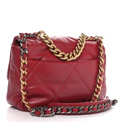 Chanel Goatskin Quilted Medium Chanel 19 Flap Red