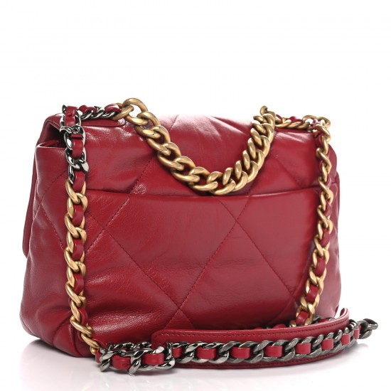 Chanel Goatskin Quilted Medium Chanel 19 Flap Red Chanel Goatskin Quilted Medium Chanel 19 Flap Red