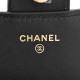 Chanel Lambskin Quilted Flap Phone Holder With Chain｜Black