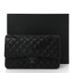 Chanel Lambskin Quilted Double Flap So Black