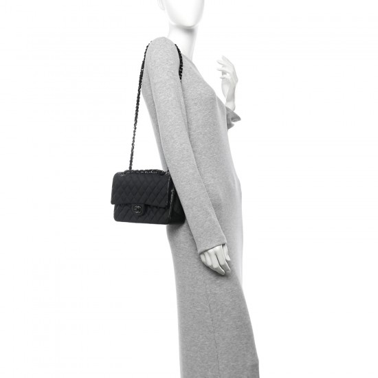 Chanel Lambskin Quilted Double Flap So Black