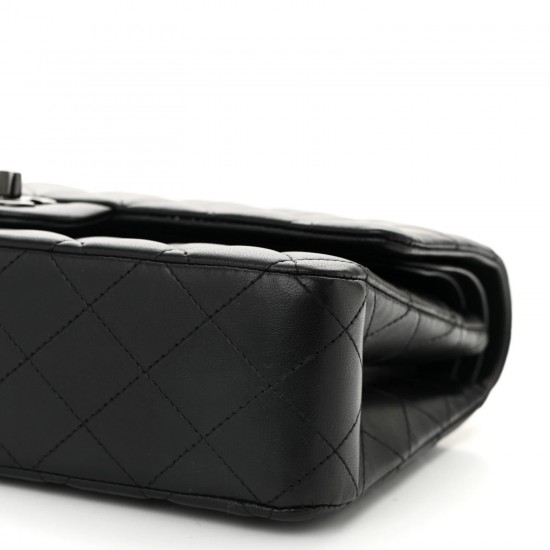 Chanel Lambskin Quilted Double Flap So Black