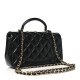 Chanel Lambskin Quilted Mini Top Handle Rectangular Flap｜Black