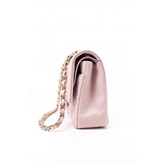 Chanel Medium Classic Double Flap Light Pink Caviar Light Gold Hardware