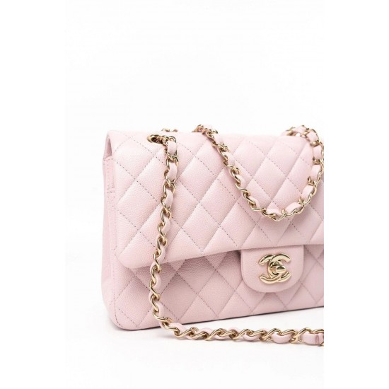 Chanel Medium Classic Double Flap Light Pink Caviar Light Gold Hardware