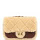 Chanel Mini Shearling Flap Bag Brown Lambskin Brushed Gold Hardware