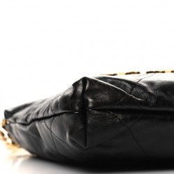 Chanel  Shiny Crumpled Calfskin Quilted Pearl Mini Chanel 22 Black