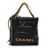 Chanel  Shiny Crumpled Calfskin Quilted Pearl Mini Chanel 22 Black