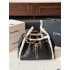 Chanel Small 25 Hobo Bag Black Suede and White Shearling Antique Gold Hardware