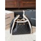 Chanel Small 25 Hobo Bag Black Suede and White Shearling Antique Gold Hardware