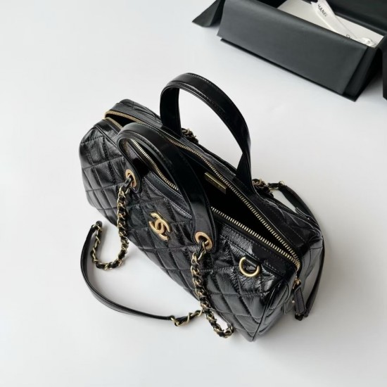 Chanel 25A Bowling Bag  – Oil-Waxed Leather | Métiers d’Art -Large