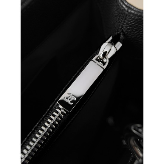 Chanel GST Black Caviar with Silver Hardware