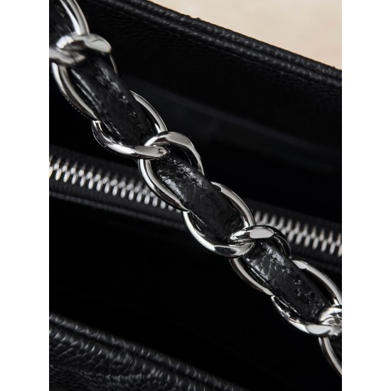 Chanel GST Black Caviar with Silver Hardware