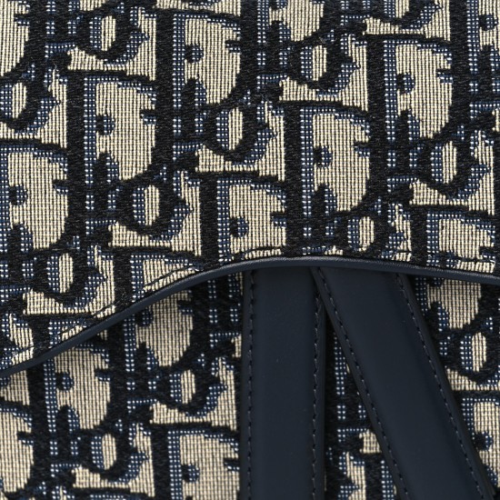 CHRISTIAN DIOR Oblique Mini Saddle Bag Blue CHRISTIAN DIOR Oblique Mini Saddle Bag Blue